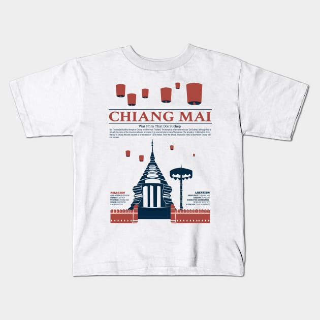 Visit Chiangmai Thailand Kids T-Shirt by KewaleeTee